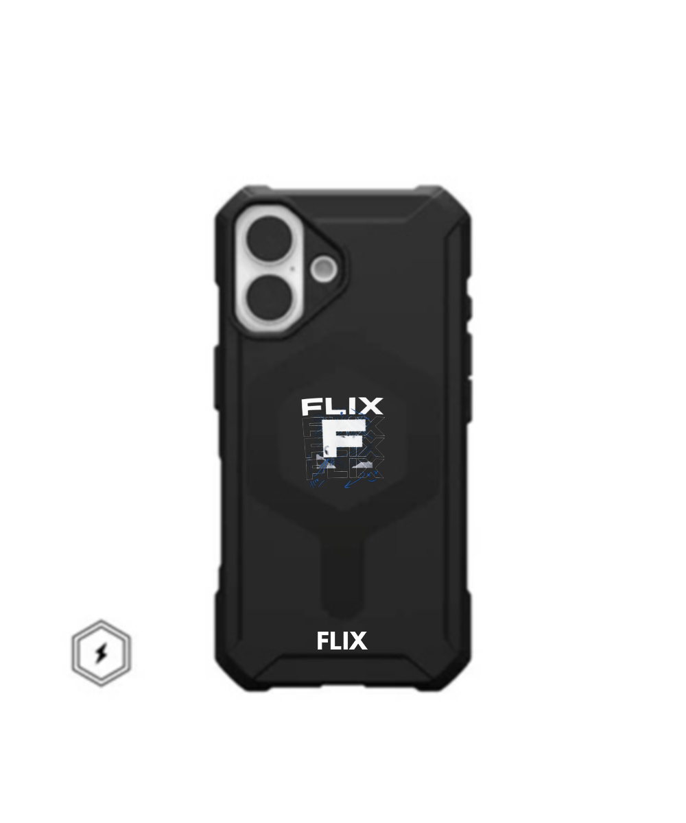FLIX's Rugged Protective Case for iPhone – Black, MagSafe Compatible